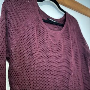 Maroon Rag & Bone Knit Mesh Sweater